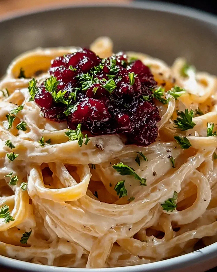 Brie Pasta mit fruchtigem Preiselbeer-Kompott – Schritt 2