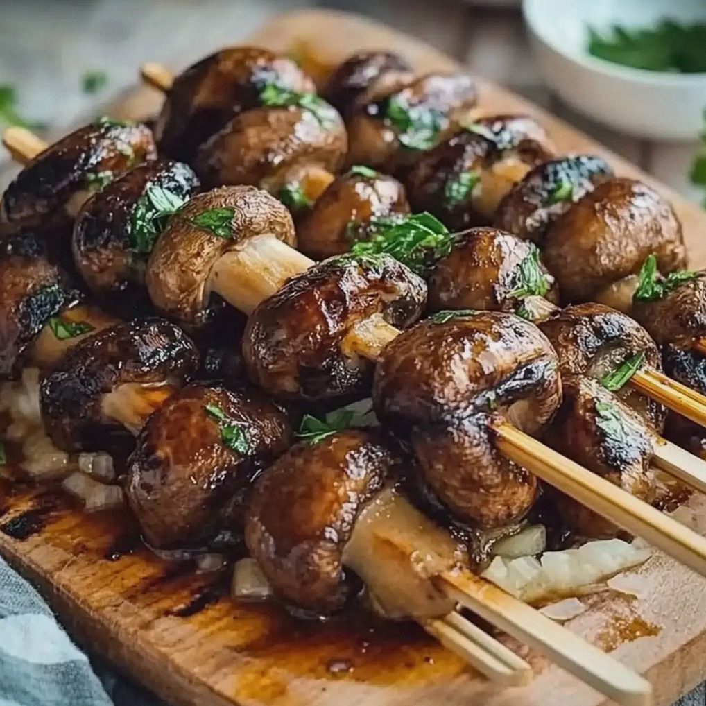 Champignon Spieße gegrillt: Einfaches Rezept für den Grill – Schritt 1