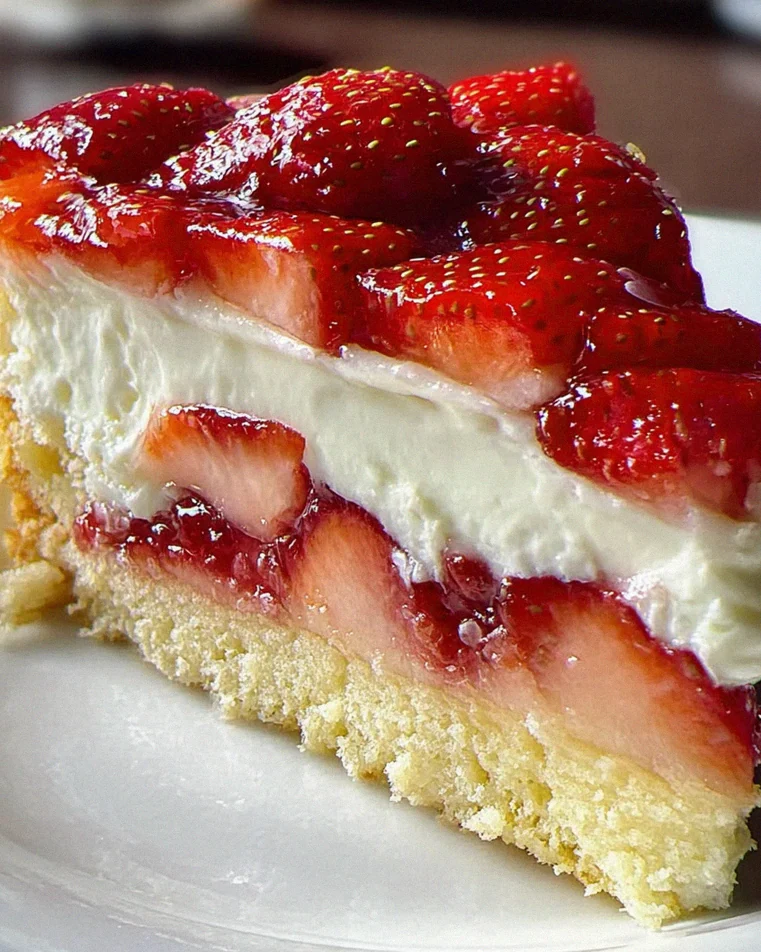 Erdbeerkuchen mit Schmand-Vanillecreme