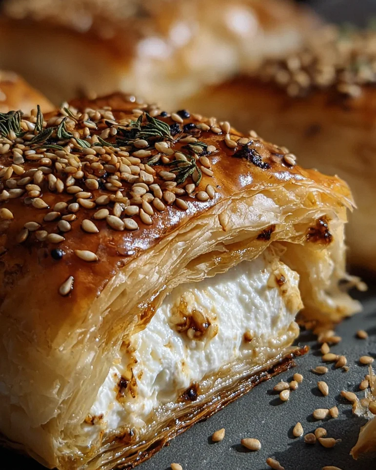 Feta im Blätterteig mit Sesam und Thymian – Schritt 1