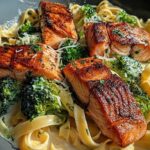 Gebratener Lachs und Brokkoli Alfredo
