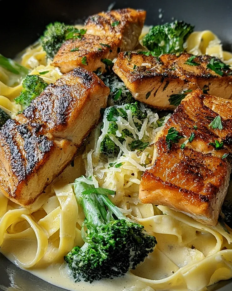 Gebratener Lachs und Brokkoli Alfredo – Schritt 2