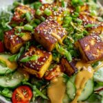 Gebratener Tofu Salat: Frisch & Lecker mit Sesam Dressing!