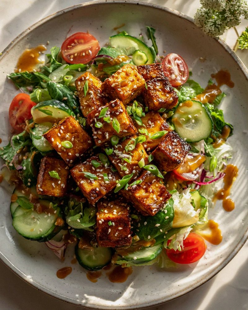Gebratener Tofu Salat: Frisch & Lecker mit Sesam Dressing! – Schritt 2