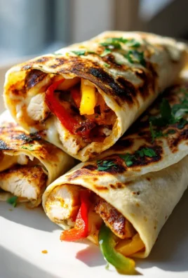 Gegrillte Hähnchen Wraps: Saftig mit Paprika & Käse!