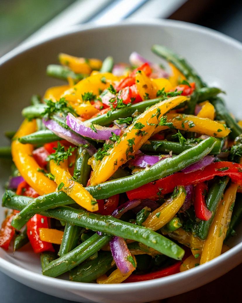 Gesunder Bohnensalat: Einfach, frisch mit Paprika & Zwiebeln – Schritt 2