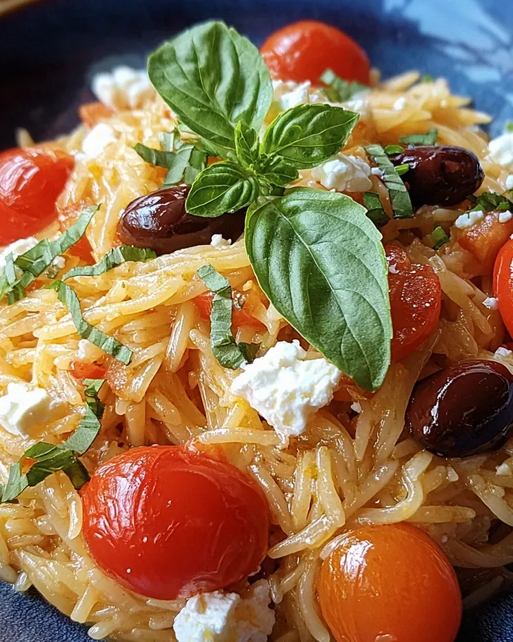 Griechische Reisnudeln mit Tomaten, Feta und Oliven – Schritt 1