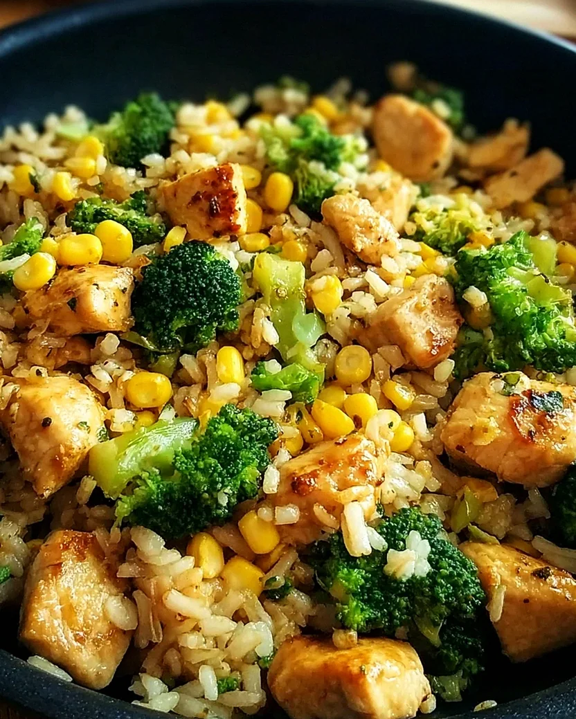 Hähnchen-Reis-Pfanne mit Brokkoli und Mais – Schritt 2