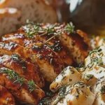 Honig BBQ Hähnchen mit Knoblauch Parmesan Kartoffeln