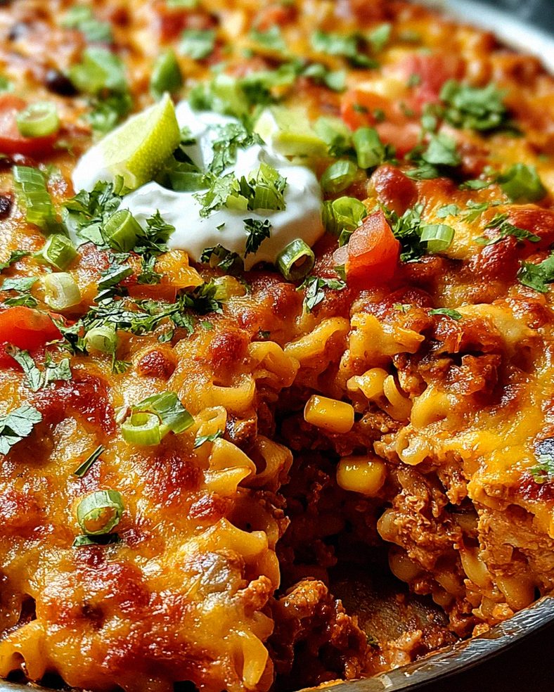 Käsiger Taco Nudelauflauf