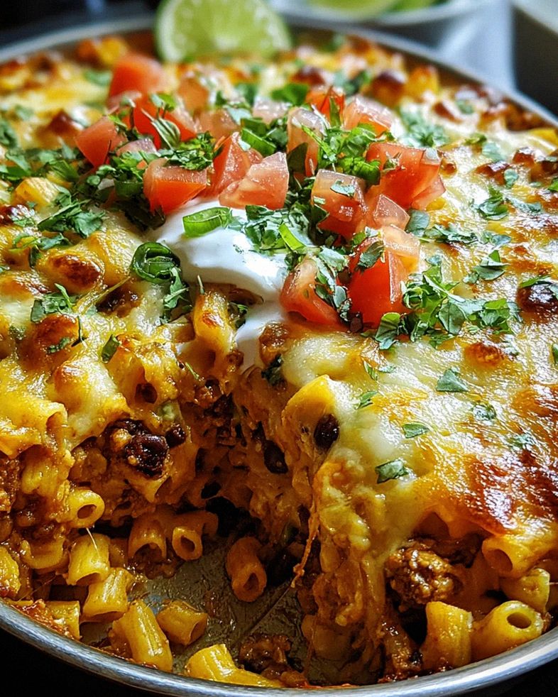 Käsiger Taco Nudelauflauf – Schritt 1
