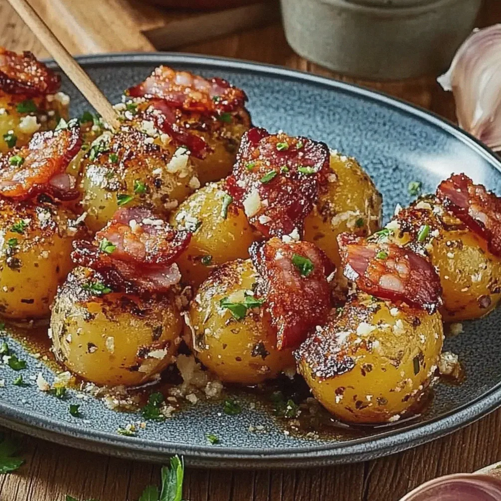 Kartoffel Putenspeck Spieße für den Grillabend