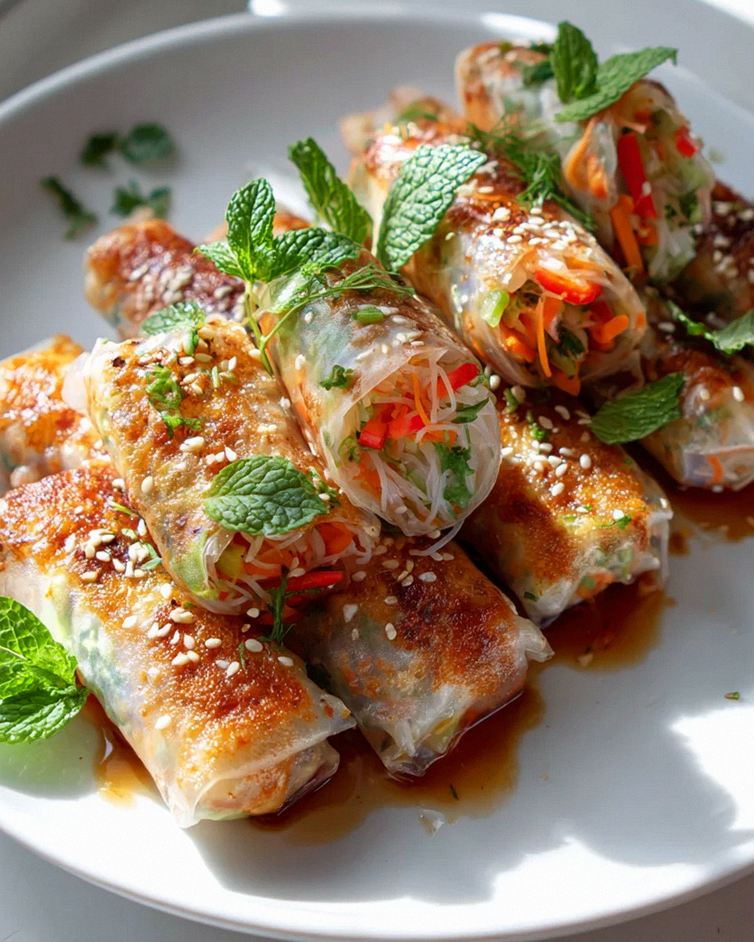 Knusprige Vegetarische Frühlingsrollen: Glasnudeln & Gemüse