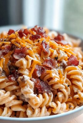 Leckere Loaded Beef Putenspeck Cheeseburger Pasta Rezept entdecken!
