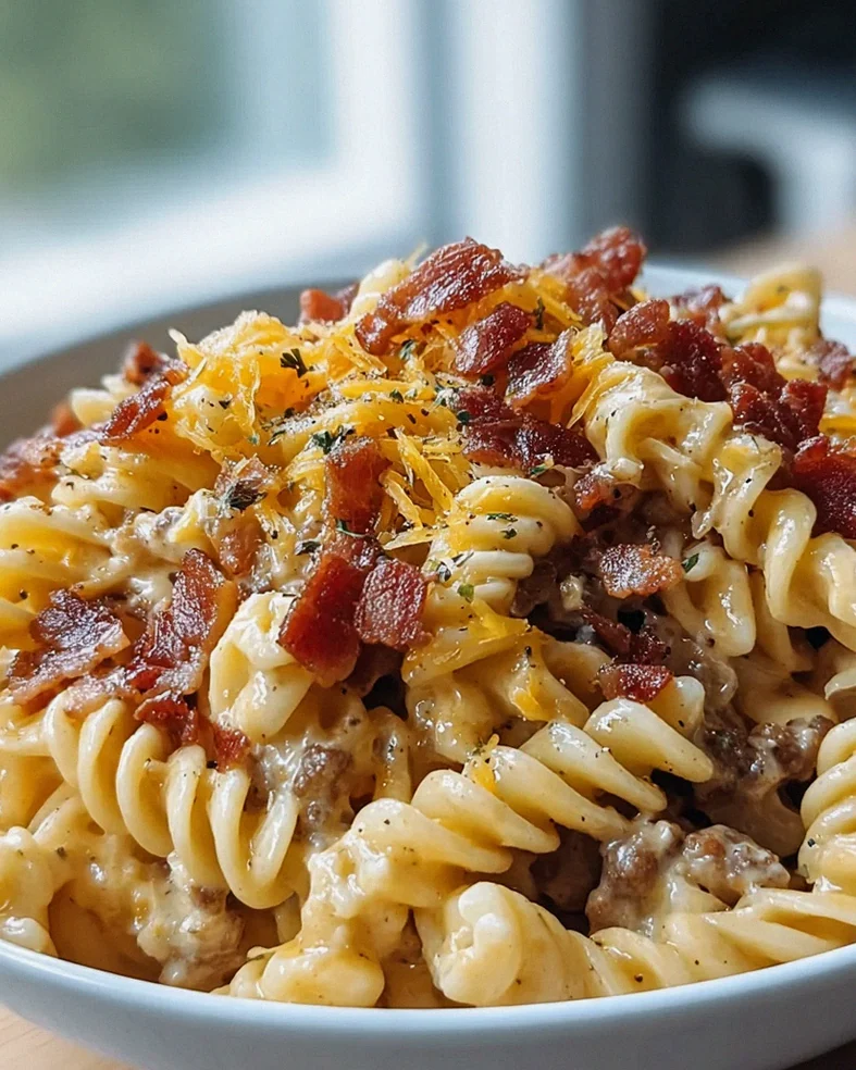 Leckere Loaded Beef Putenspeck Cheeseburger Pasta Rezept entdecken! – Schritt 2