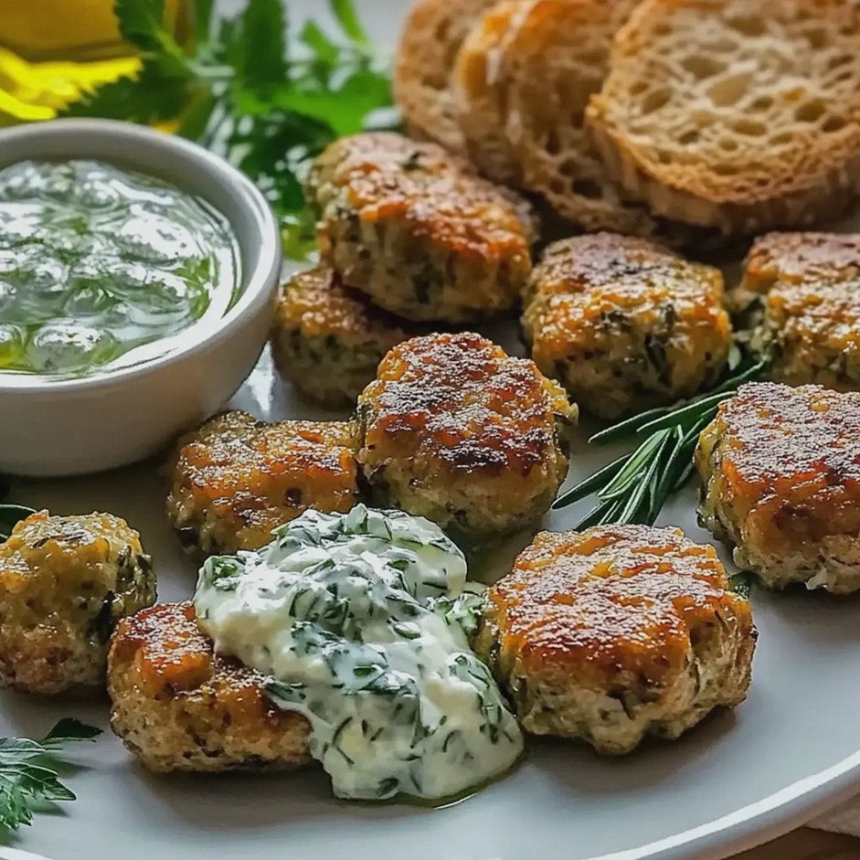 Linsenfrikadellen mit Tzatziki