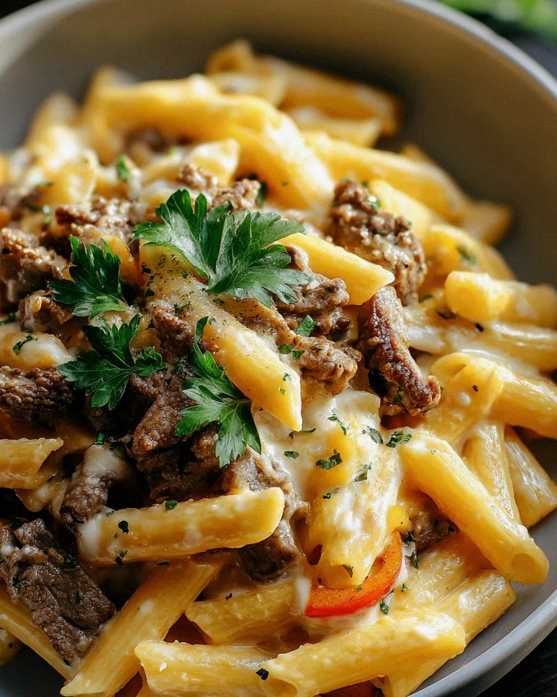 Philly Cheesesteak Pasta: Cremiges Rezept für herzhaftes Essen