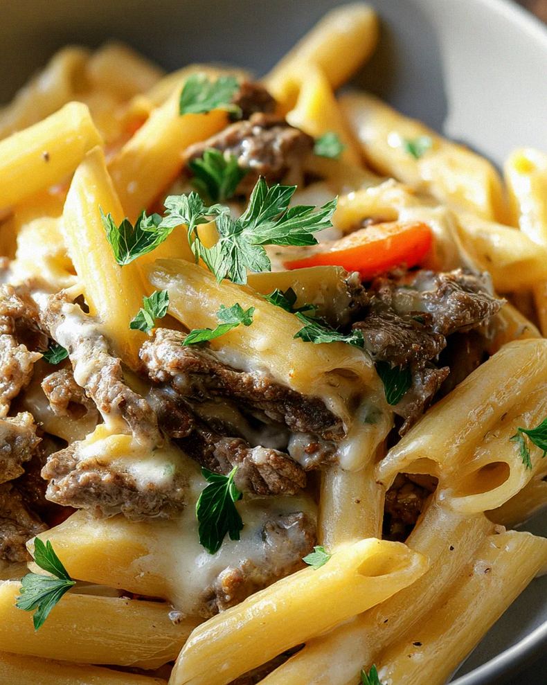Philly Cheesesteak Pasta: Cremiges Rezept für herzhaftes Essen – Schritt 2