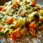 Reis mit Gemüse-Frischkäse-Sauce