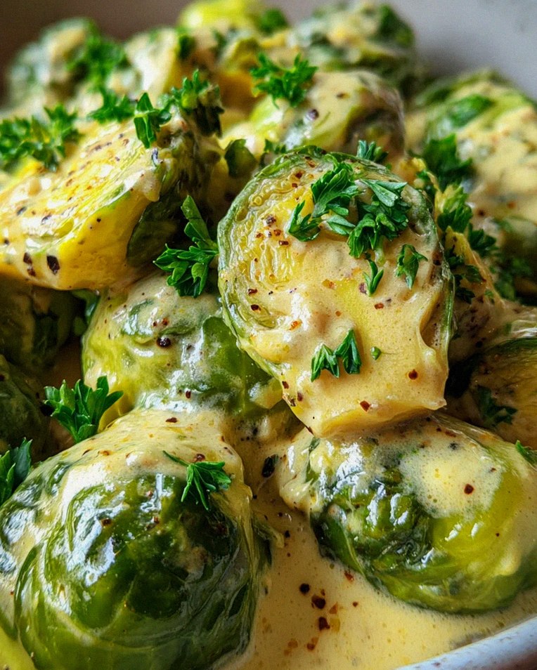 Rosenkohl in Frischkäse-Senfsauce – Schritt 2