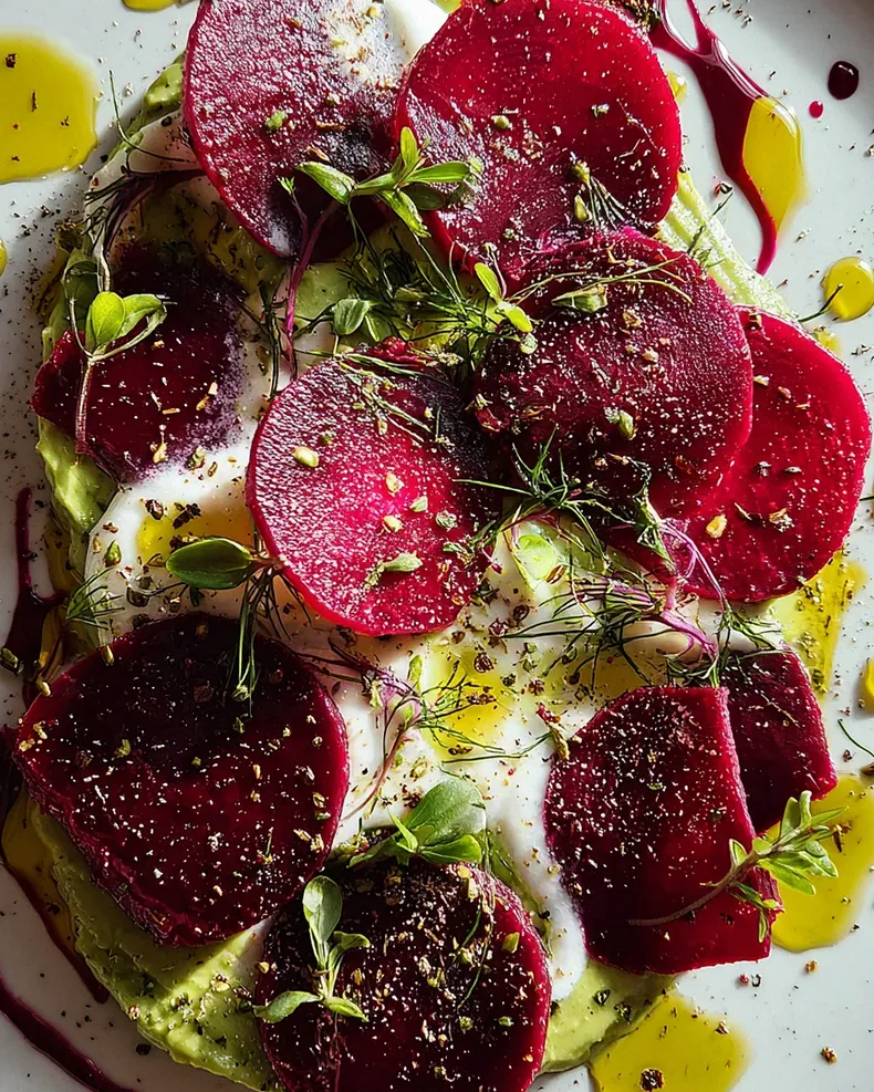 Rote Bete Carpaccio auf Avocadocreme – Schritt 1