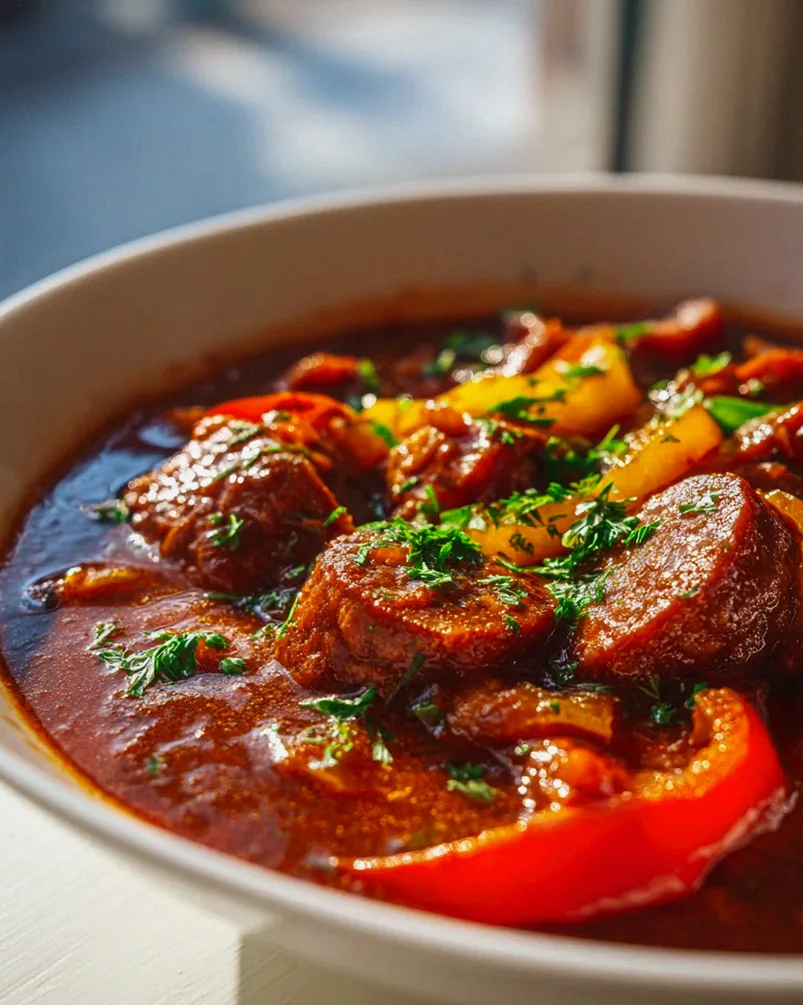 Scharfer Wurstgulasch: Rinderwurst, Chili & Paprika-Kick! – Schritt 2