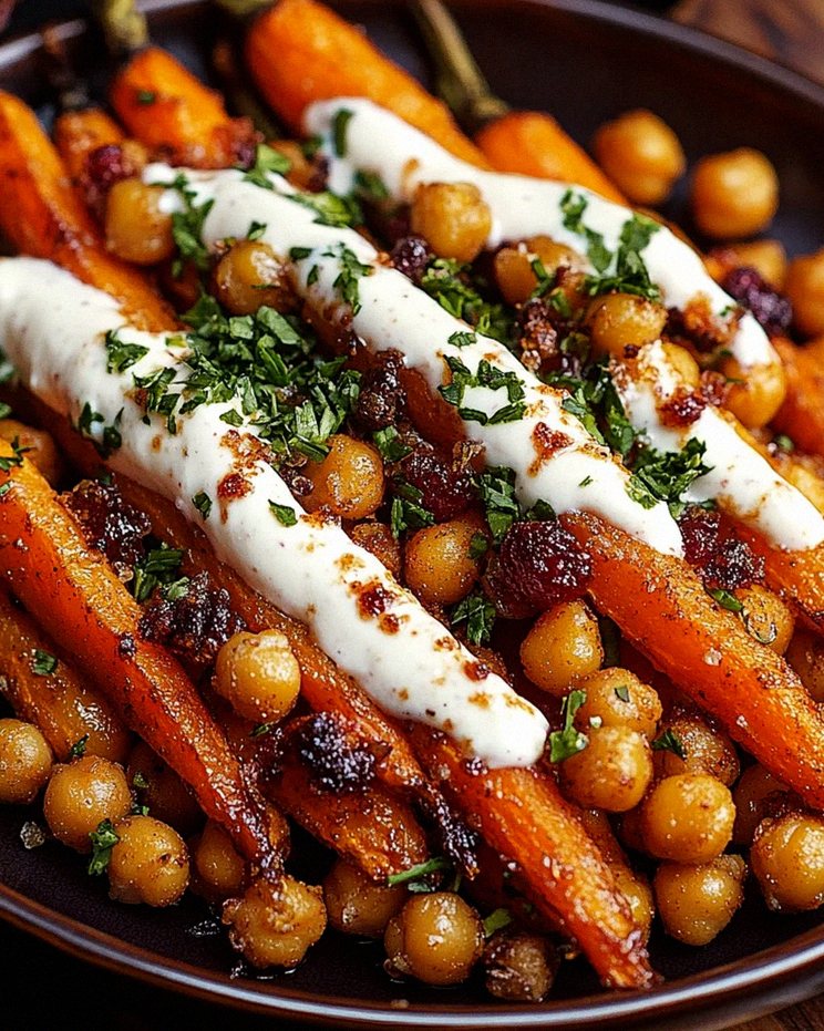 Spicy Maple-Roasted Carrots with Crispy Chickpeas and Yogurt Sauce – Schritt 2