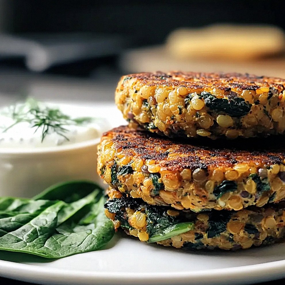 Spinat-Linsen-Burger mit goldener Kruste – Schritt 1