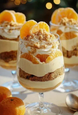 Vanillesauce-Mousse mit Spekulatius-Creme und Mandarinen