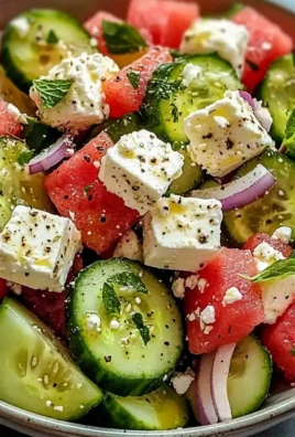 Wassermelone Gurke Feta Salat für den perfekten Sommer