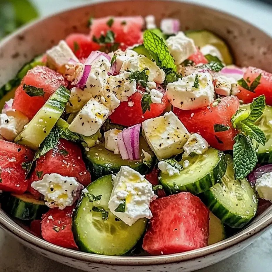 Wassermelone Gurke Feta Salat für den perfekten Sommer – Schritt 1