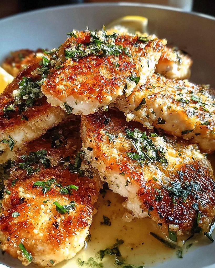 Zitronen Parmesan Pfannenhähnchen