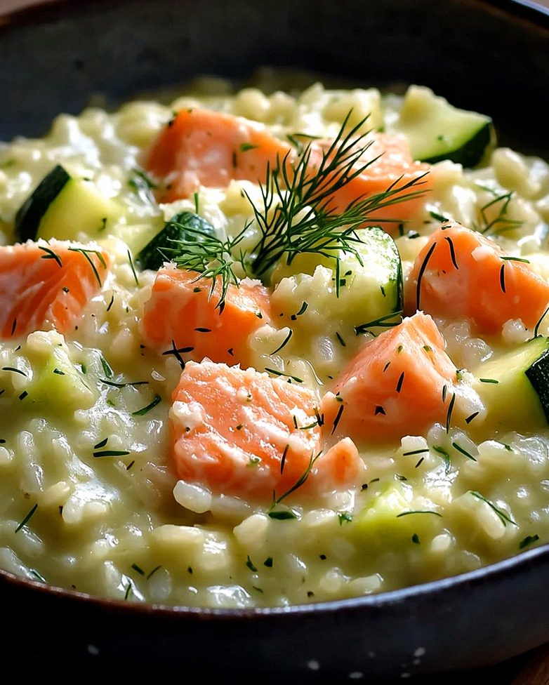 Zucchini-Lachs-Risotto – Schritt 1